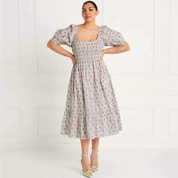 Hill House Dresses & Skirts - HILL HOUSE The Louisa Nap Dress in Pink Vine Stripe NWT Midi Cottagecore